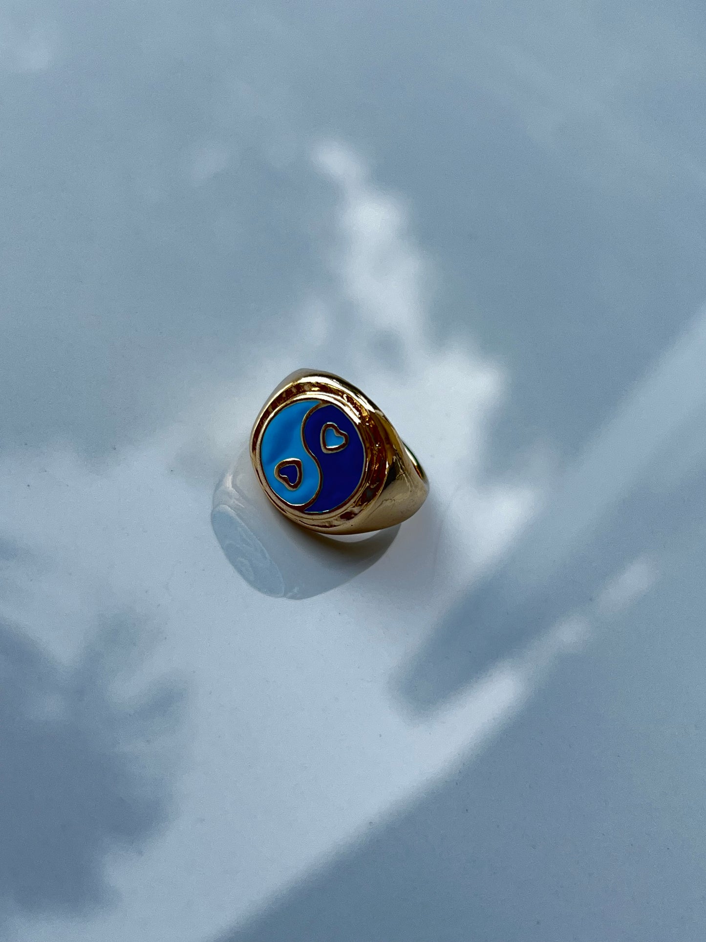 Blue Ying-Yang ring