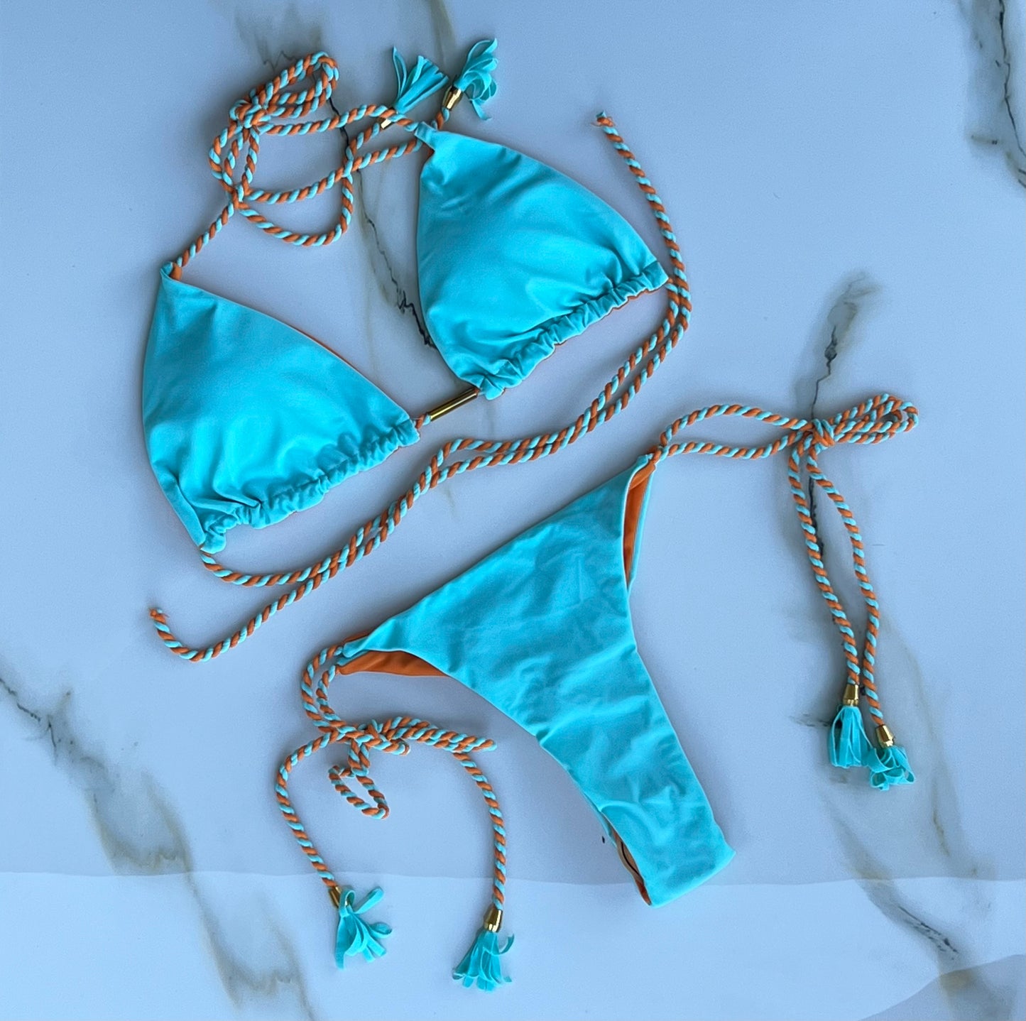 BoraBora Orng-Trqs Bikini Set