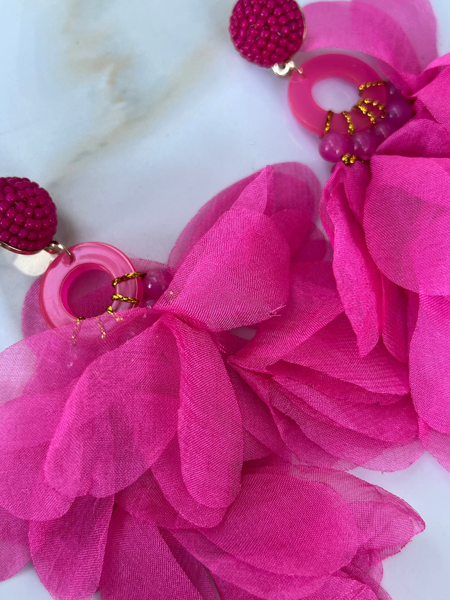 Rosé petal earrings